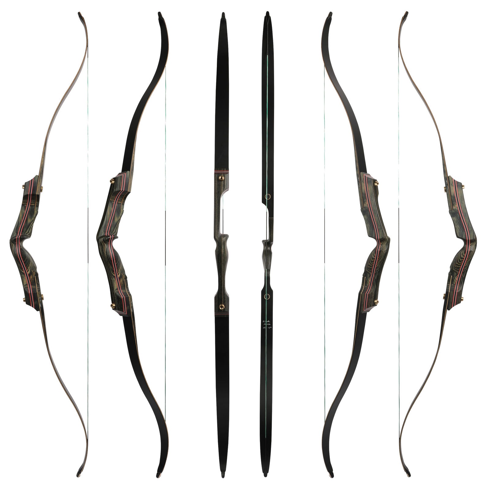 62" Takedown Recurve Bow 30-60lbs Wooden Riser American Hunting
