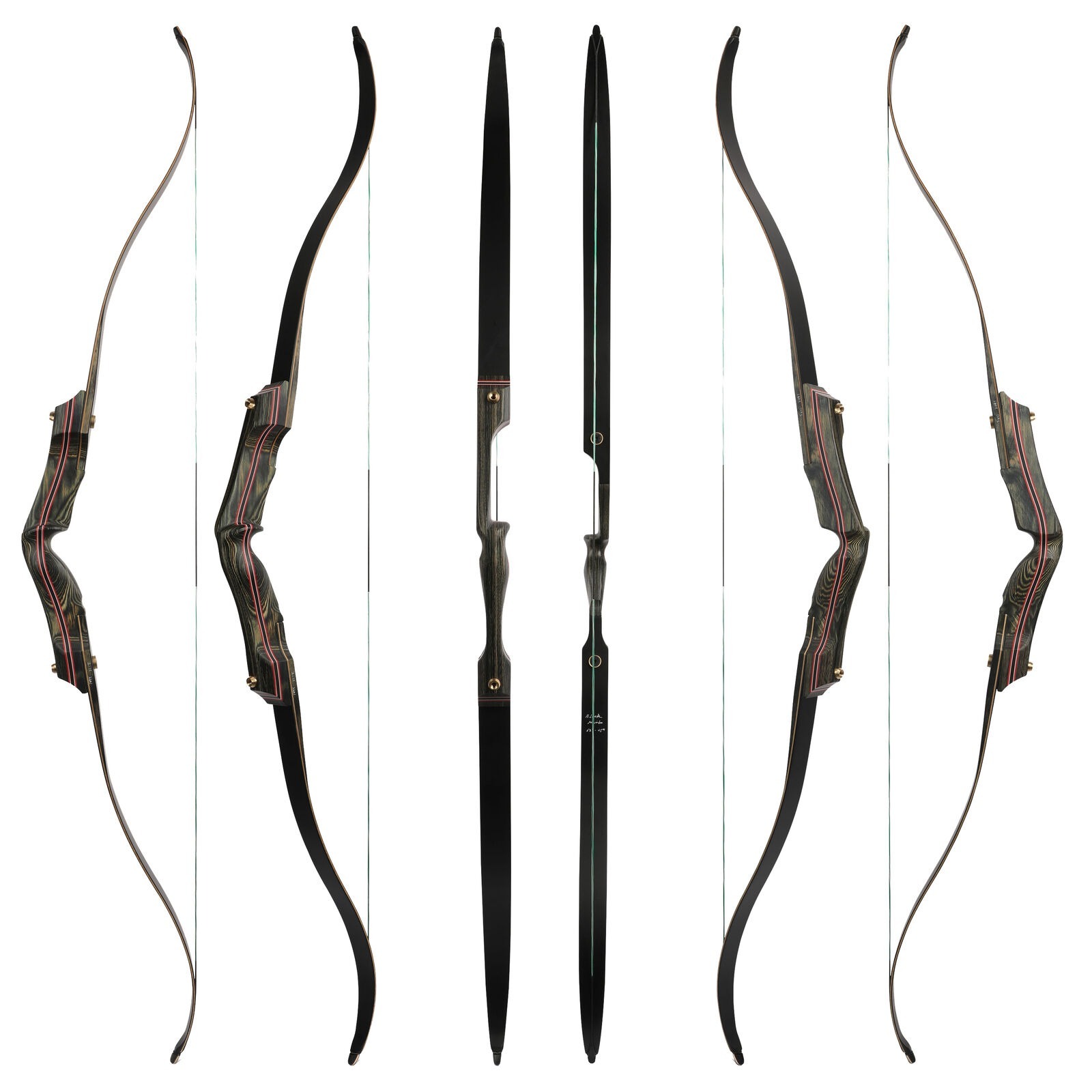 62" Takedown Recurve Bow 30-60lbs Wooden Riser American Hunting