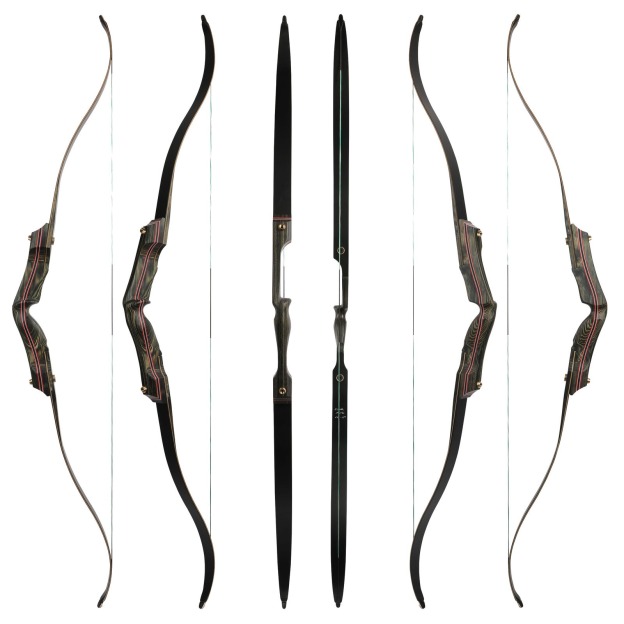 62" Takedown Recurve Bow 30-60lbs Wooden Riser American Hunting