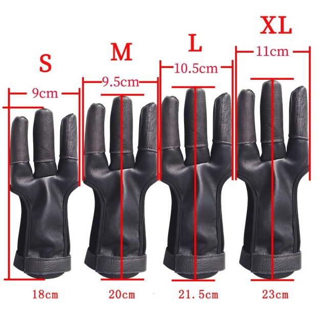 Premium Archery 3-Finger Glove  Cow Leather Adjustable LH RH
