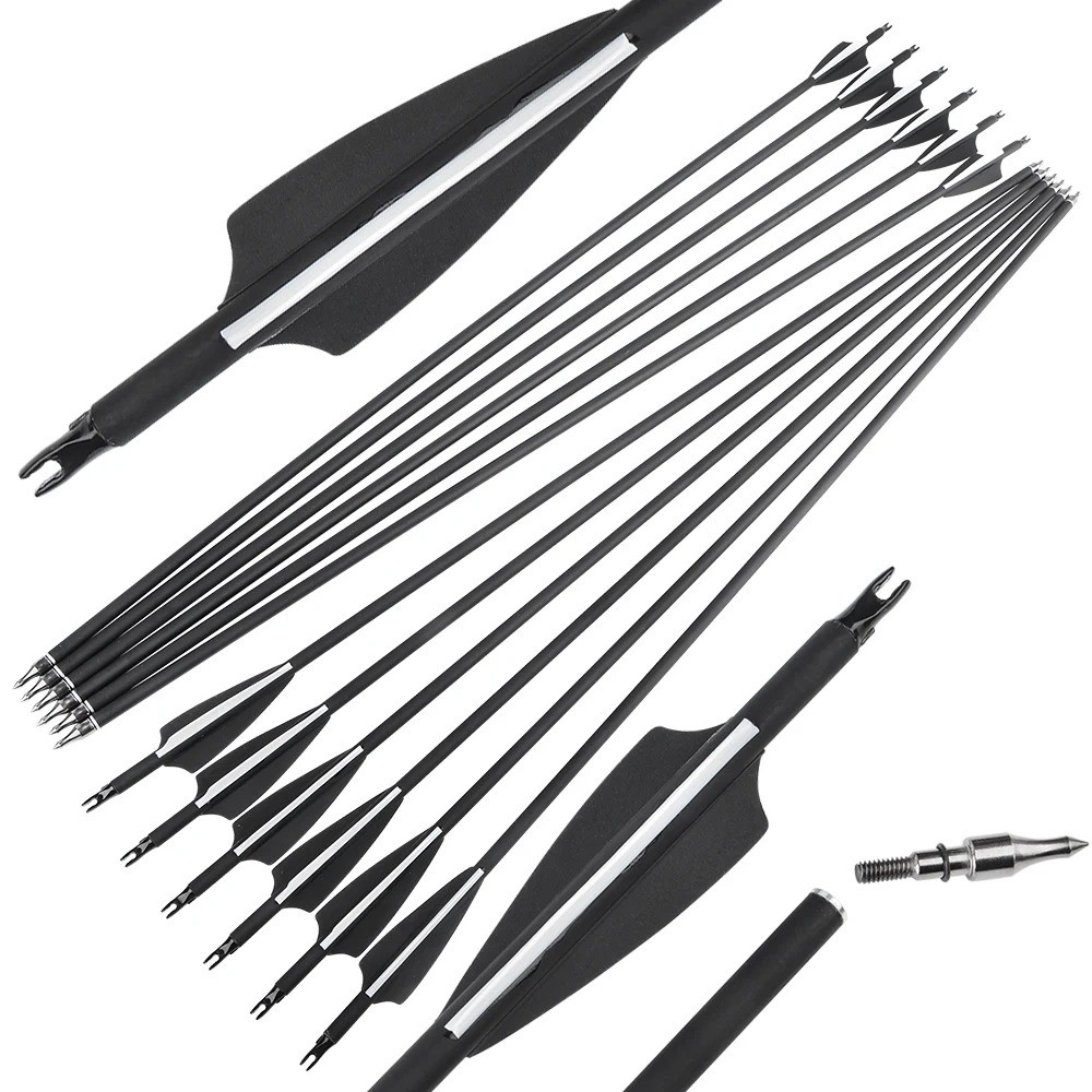 Archery Mixed Carbon Arrow 500 Spine Hunting & Target 28"/30"/31"