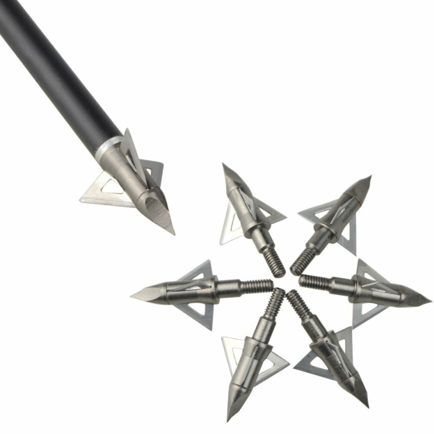 100 Grain Hunting Broadheads Precision Stainless Steel Arrow Tips