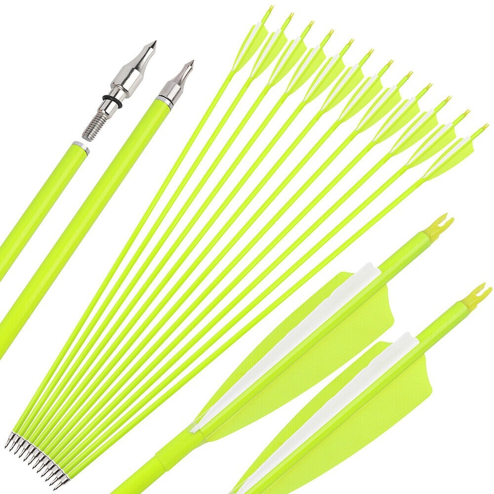 12pcs Archery Carbon Arrows 30" SP500 SP600 Feathers  Hunting Target