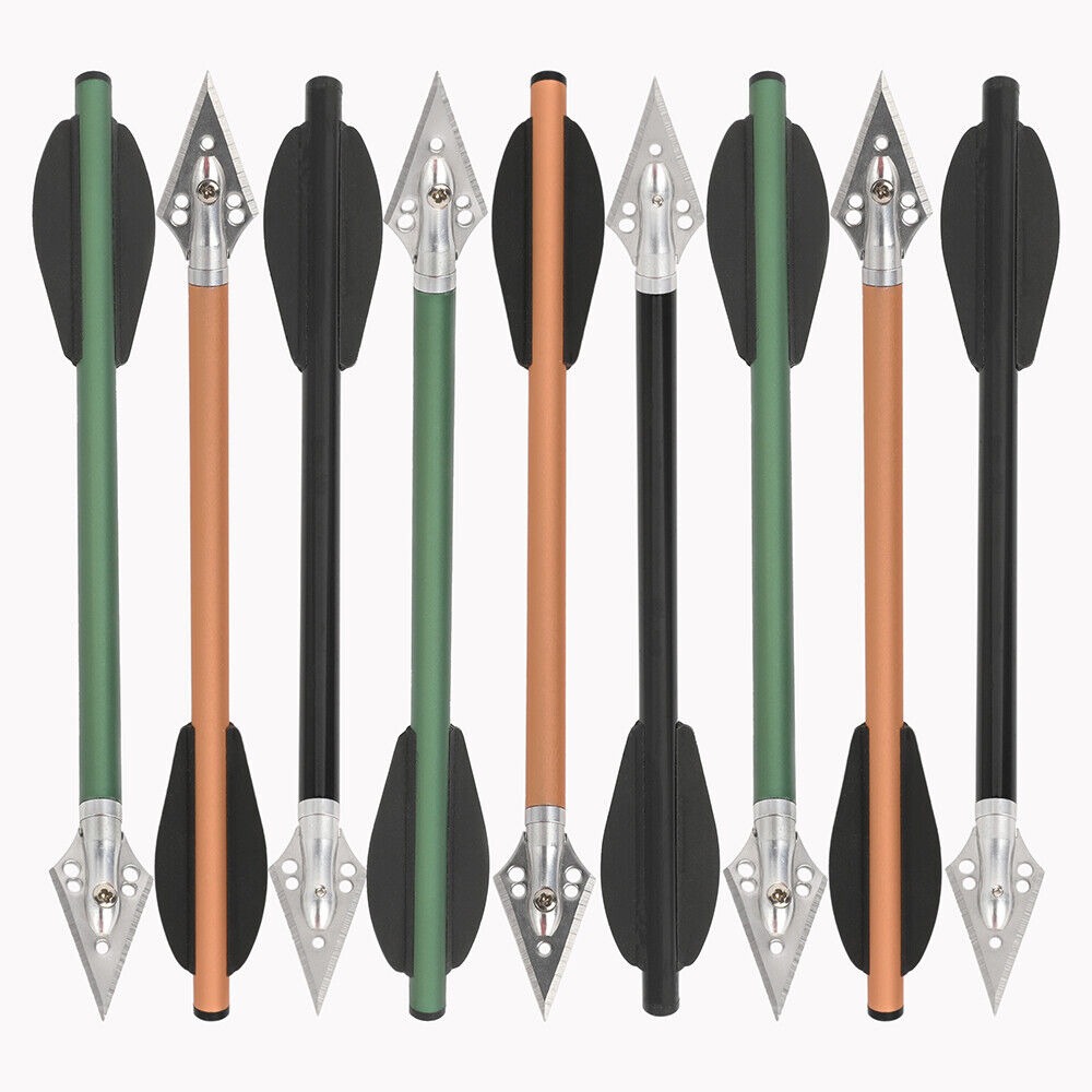 6.3 inch Aluminum Crossbow Bolts Arrows Blade Broadhead Vanes Hunting
