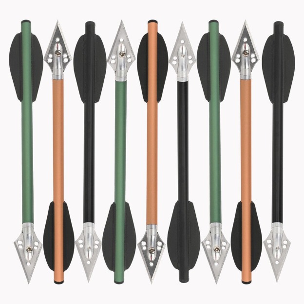 6.3 inch Aluminum Crossbow Bolts Arrows Blade Broadhead Vanes Hunting
