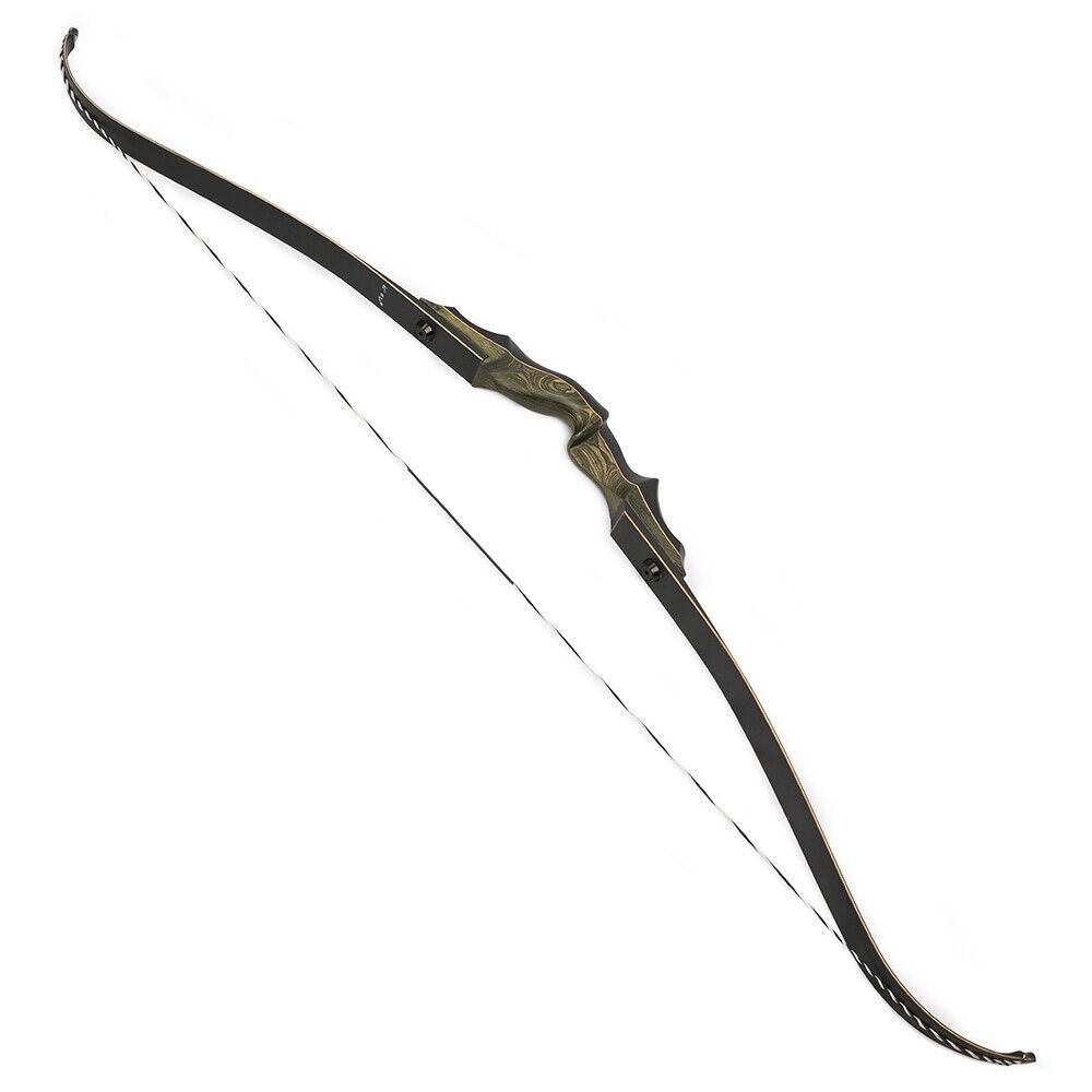 62" Takedown Recurve Bow Wooden 20-60lbs American Hunting Shooting