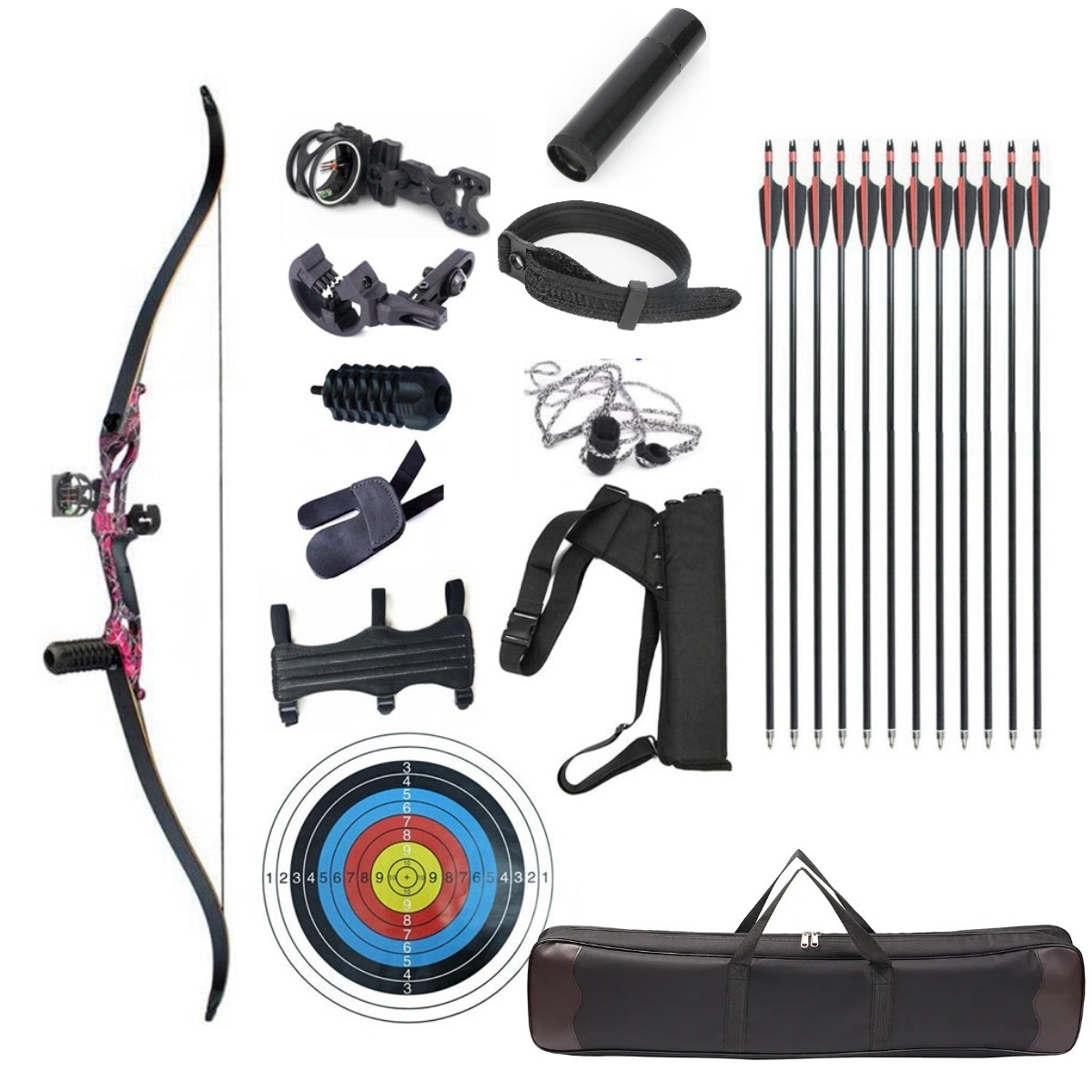 Junxing F179 Recurve Bow Set  56'' Takedown RH Target Hunting Beginner