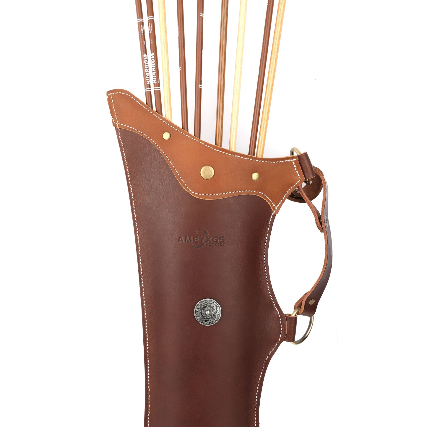 Leather Archery Quiver 20-Arrow Capacity 3mm Cowhide
