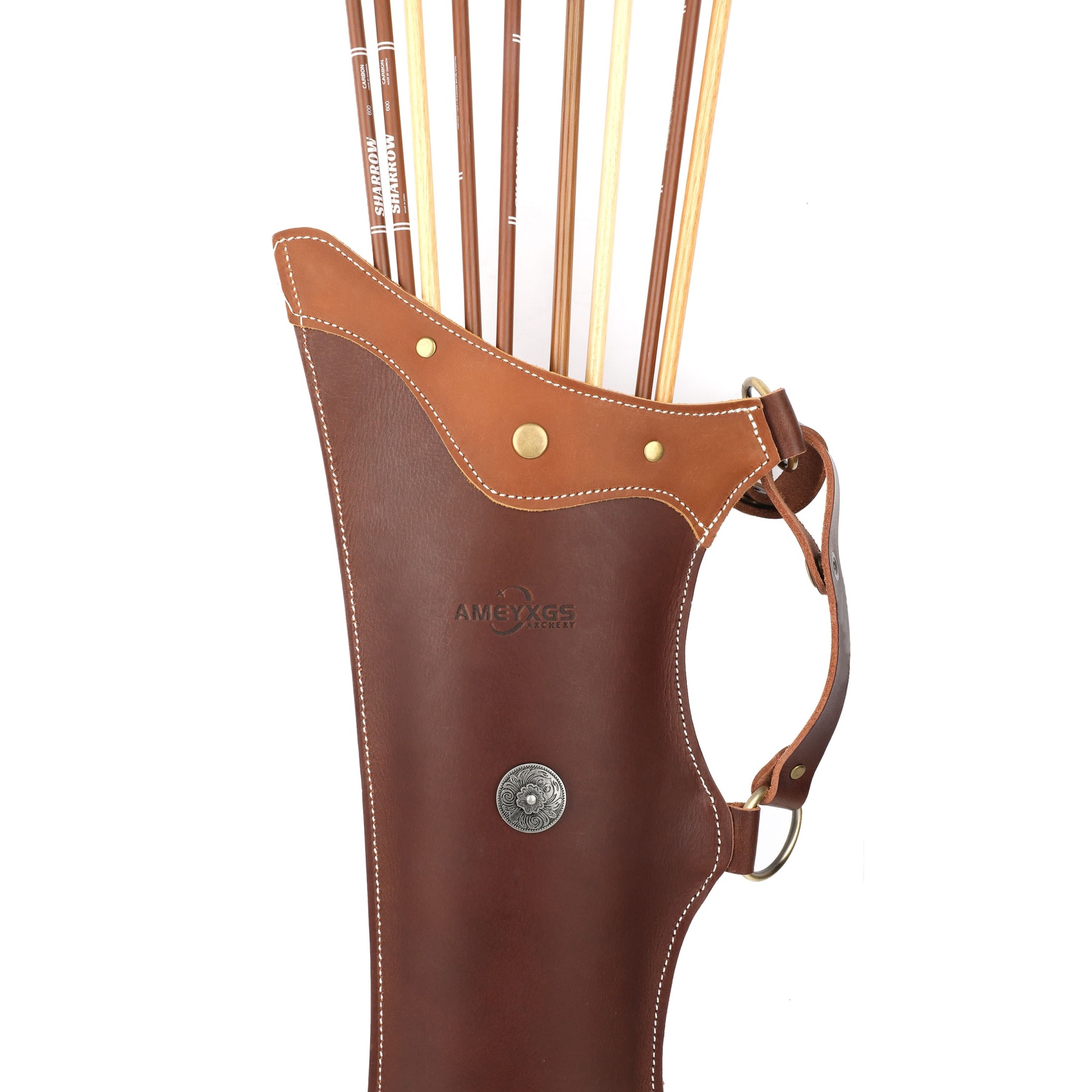 Leather Archery Quiver 20-Arrow Capacity 3mm Cowhide
