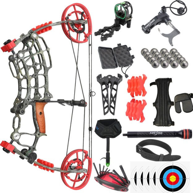 Dual-Use Compound Bow 19" Shoots Arrows Steel Balls 30-70lbs RH LH