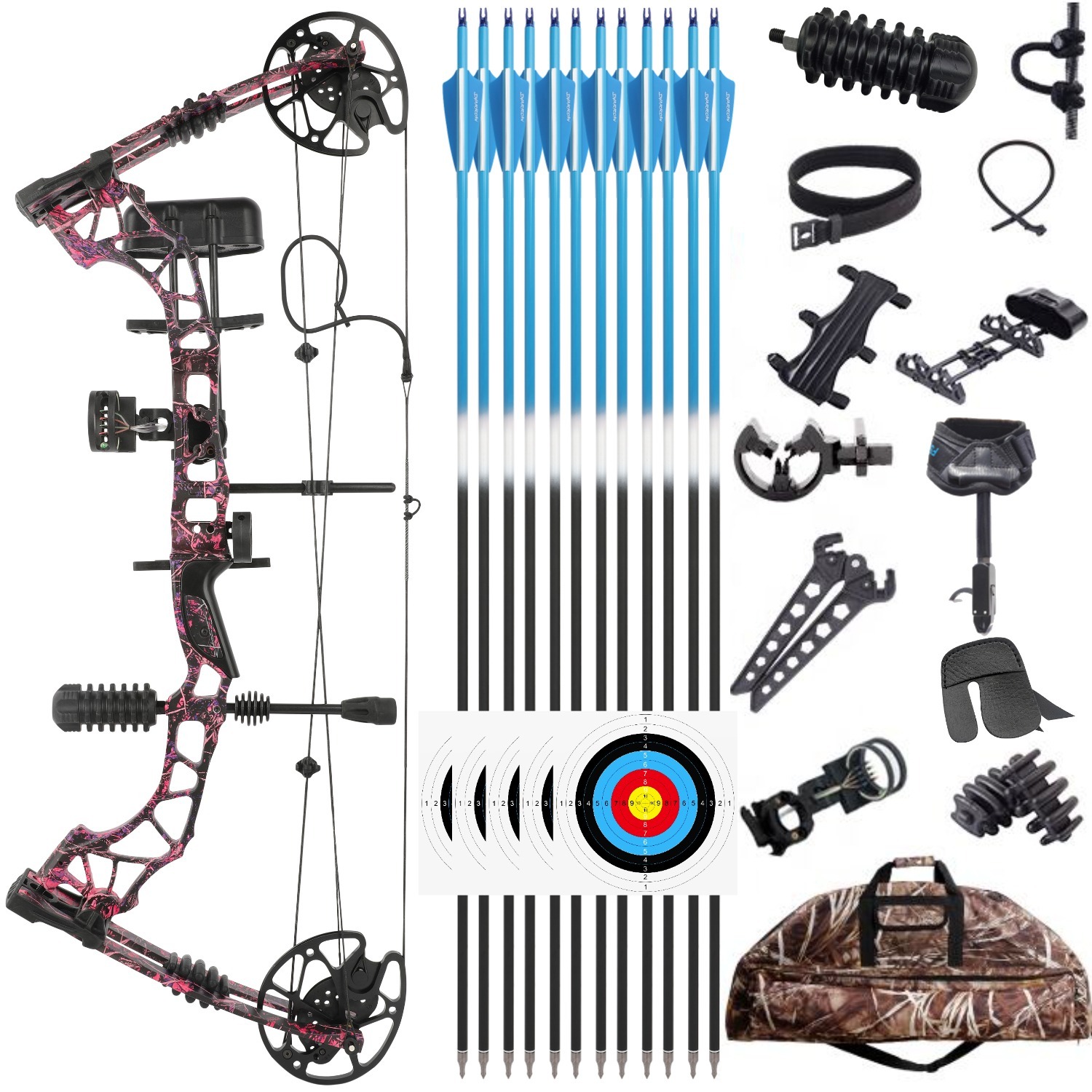 Hunting Compound Bow Arrows Set 30-70lbs Archery Shooting