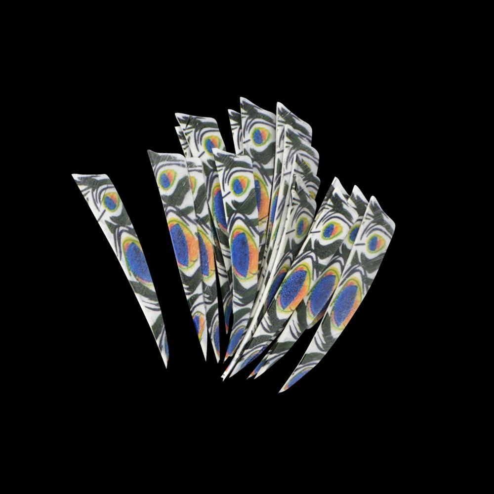 4" Arrow Fletches Peacock Color Natural Feather Fletching