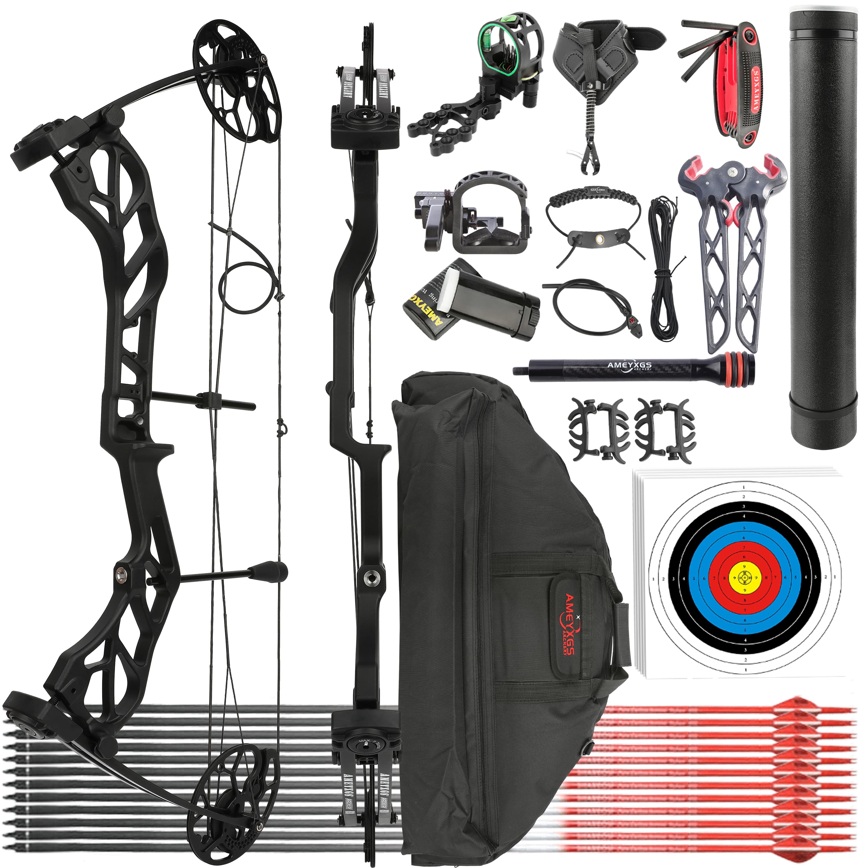 E8 Compound Bow and Arrow Full Set 19-70lbs Hunting Bow
