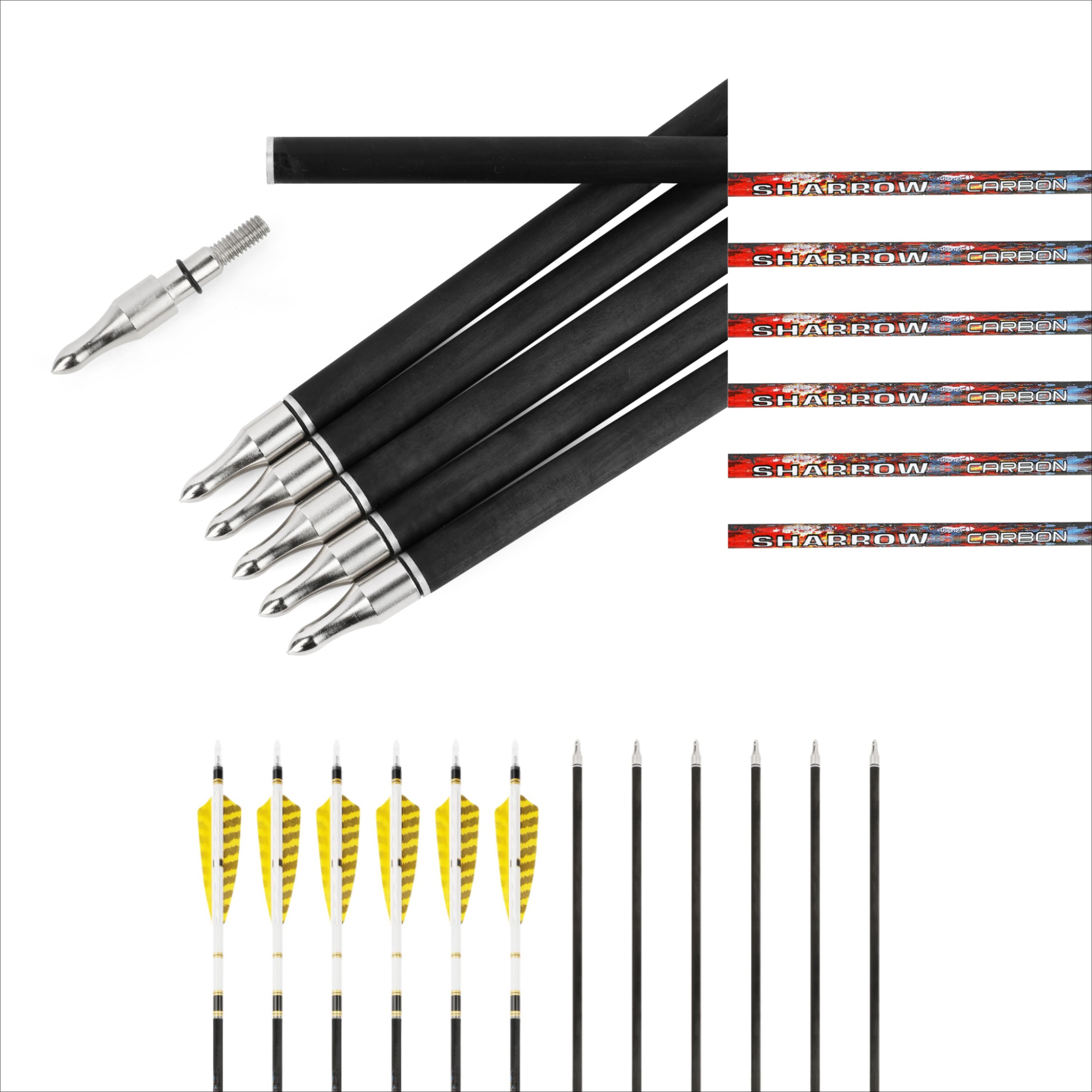 31" Pure Carbon Arrows SP250-600 Feathers Hunting Target