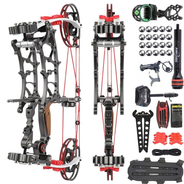 CNC Compound Bow Steel Ball Arrow Dual-use 17" 30-75lbs RH LH