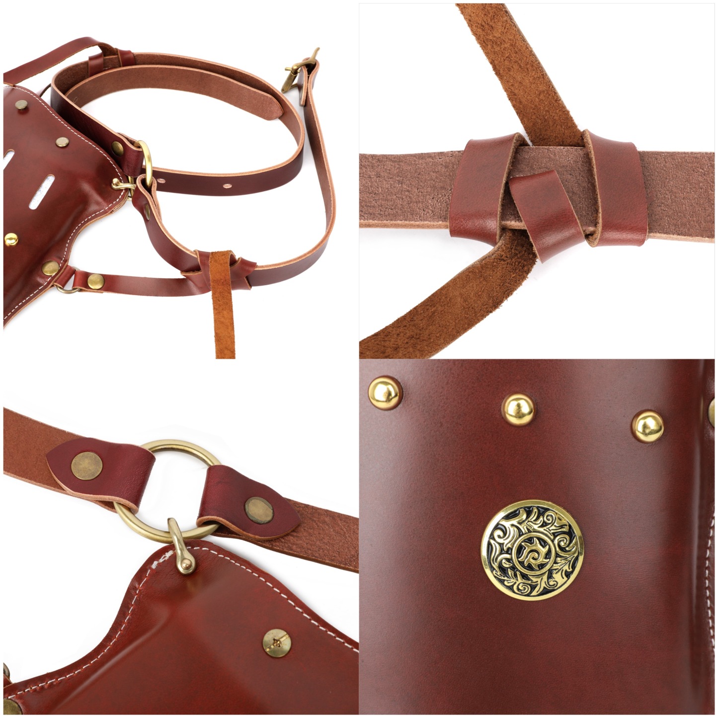 Traditional Horseback Archery Quiver Oil-Waxed Leather Arrow Holder