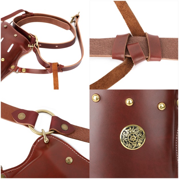 Traditional Horseback Archery Quiver Oil-Waxed Leather Arrow Holder