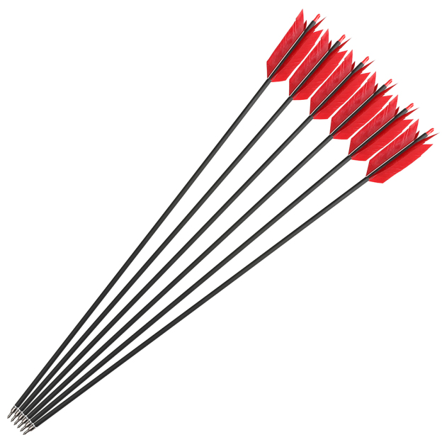 30 in Carbon Arrows 12pcs 500 Spine Mixed 4-Feather Archery Set
