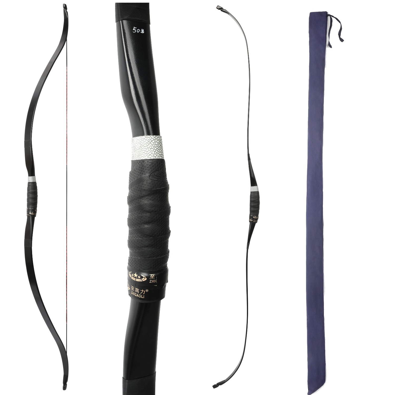 Archery Traditional Bow Longbow 50 inch 30-50lbs