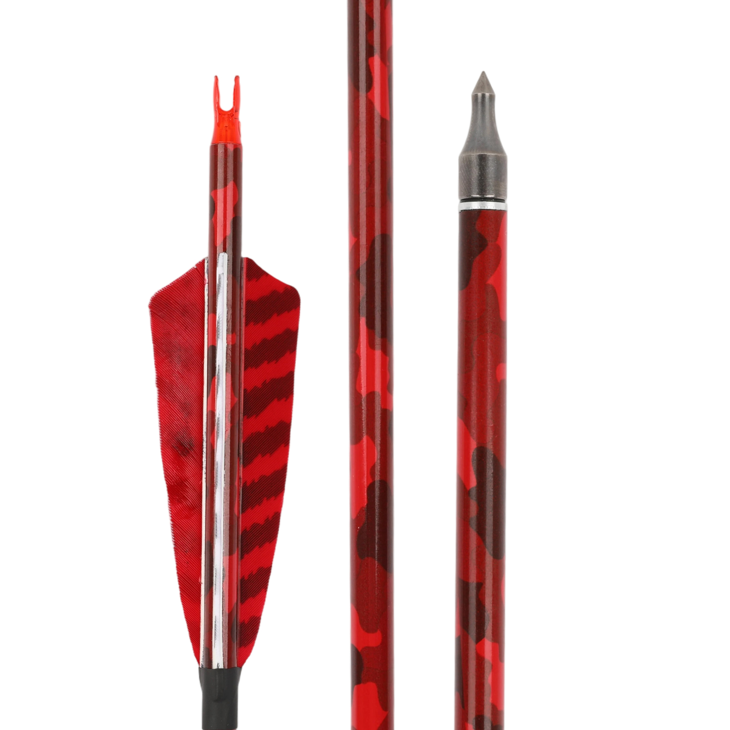 12pcs Mixed Carbon Arrows 4" Turkey Feather 30" Spine 500