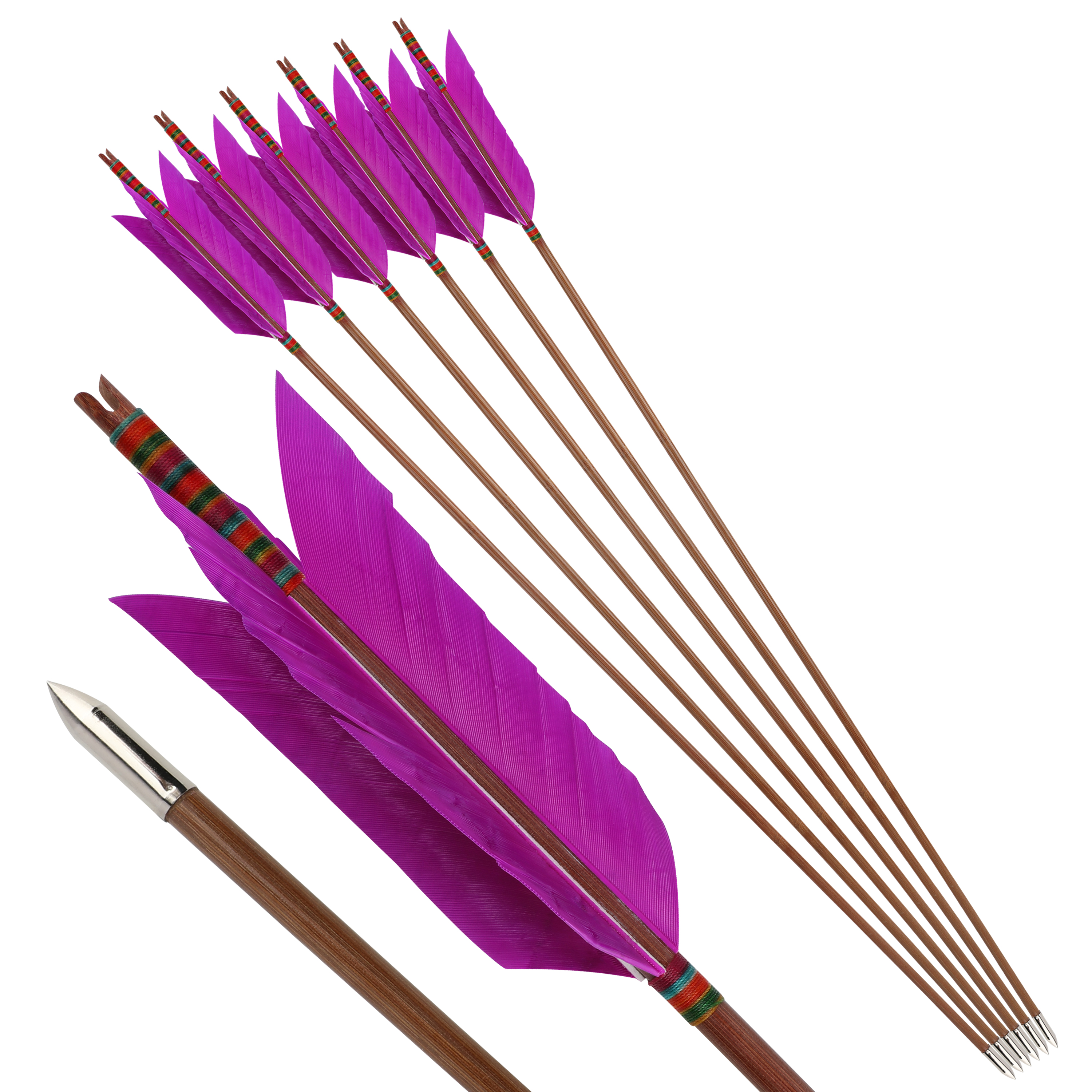33 inch Bamboo Arrows Turkey Feather Longbow Recurve Bow Hunting Target