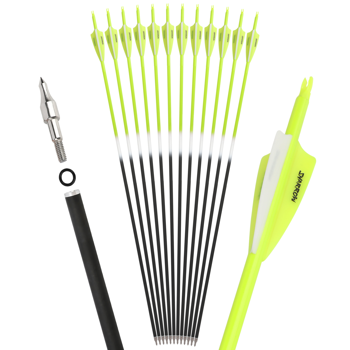 Carbon Fletched Arrows 30" SP500 Vanes Archery Hunting