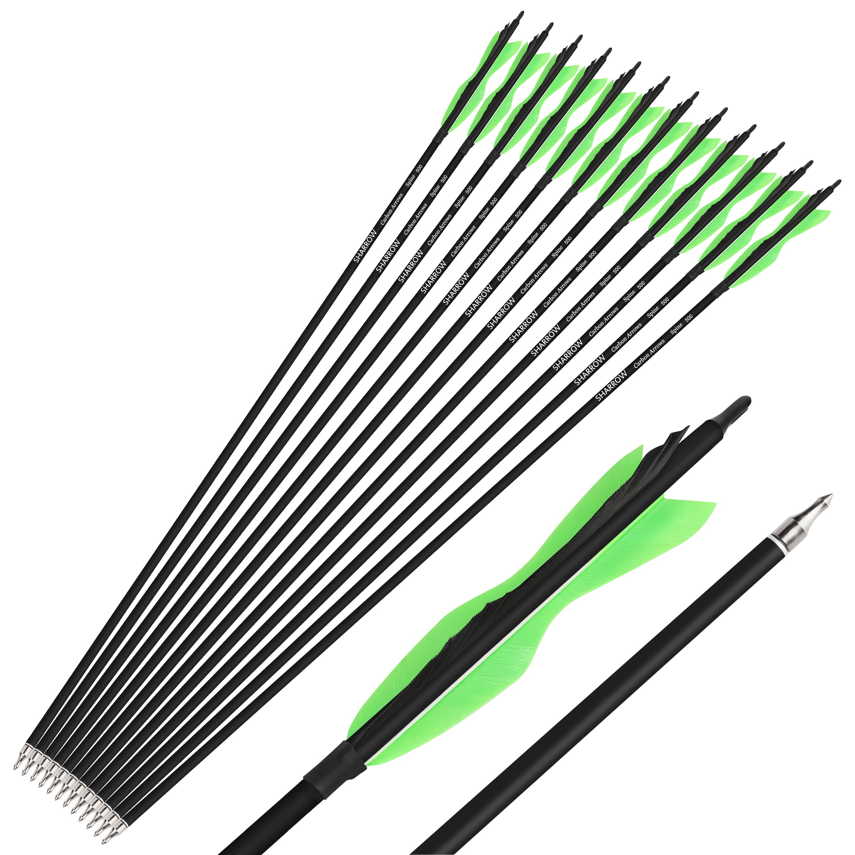 Carbon Archery Arrows Hunting & Target Natural Feather Fletching