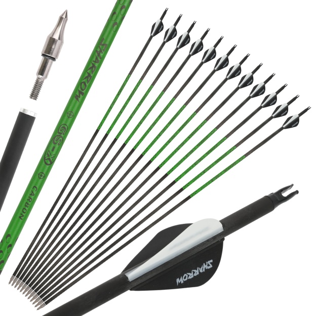 Pure Carbon Archery Arrows 30" SP300-800 for Compound/Recurve