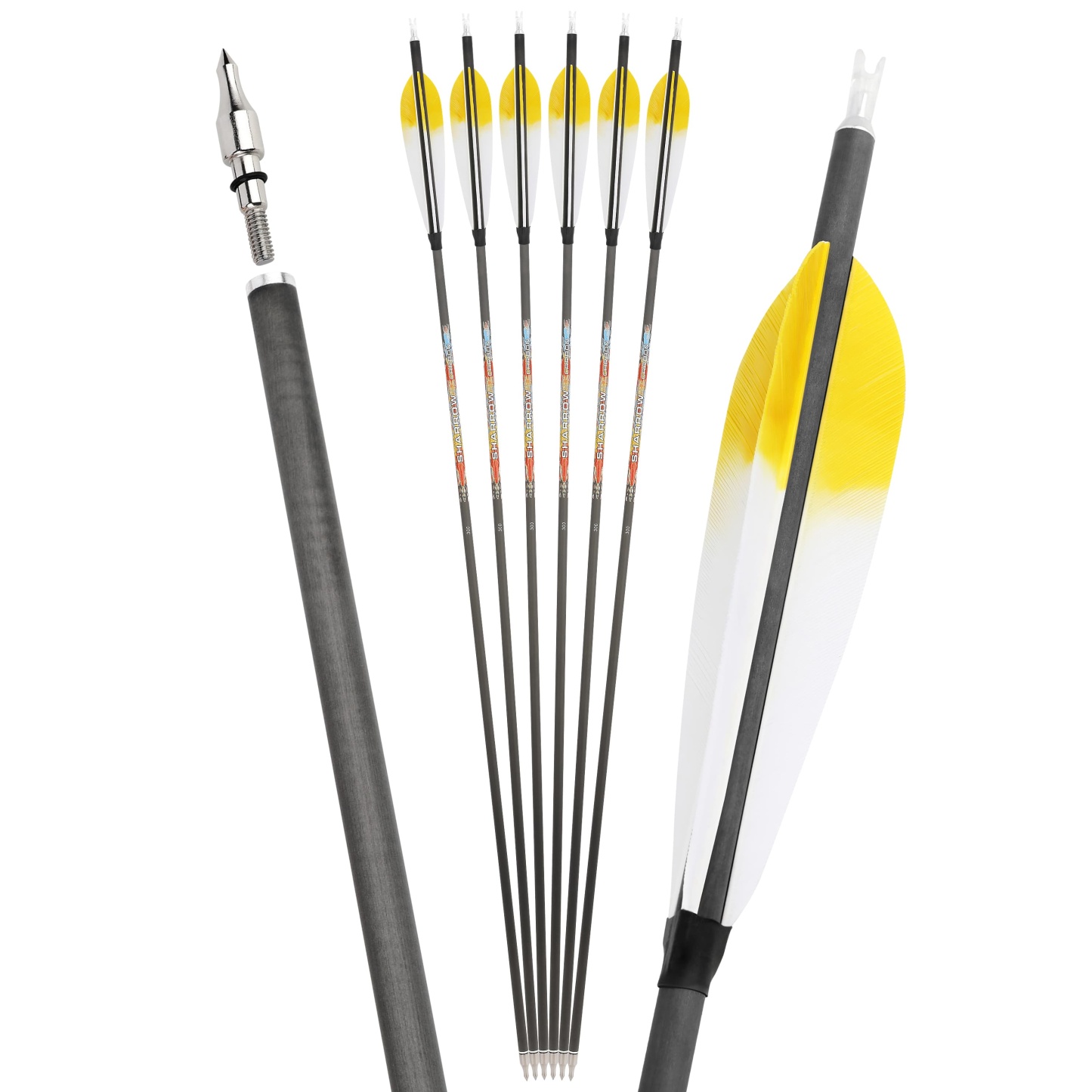 Pure Carbon Archery Arrows turkey feather 31" Recurve and Compound Bow