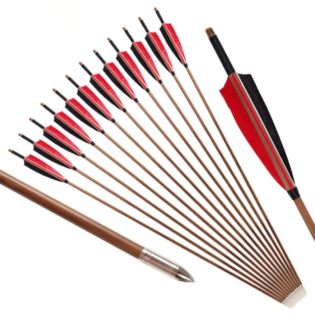 Handmade Bamboo Arrows for Recurve Bow Longbow Traditional Archery