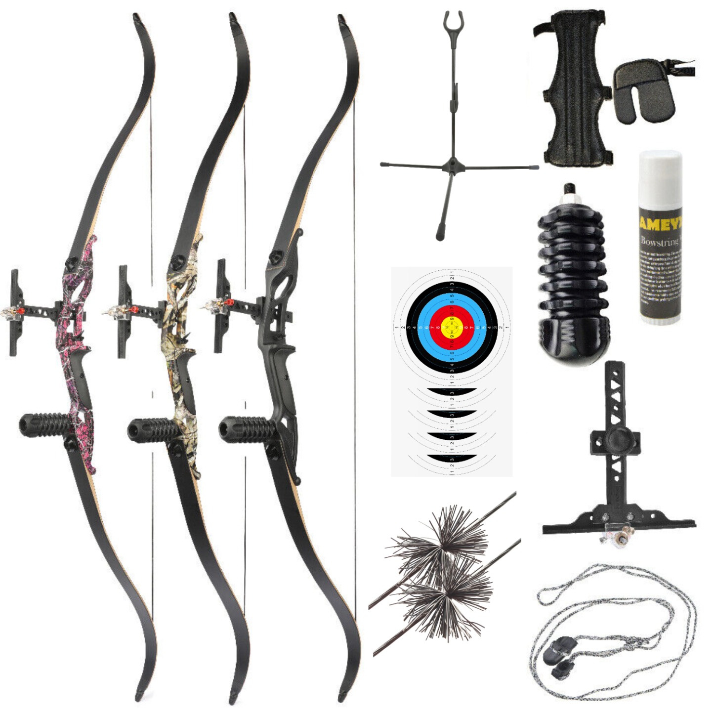 JUNXING Archery F179 Hunting Recurve Bow Set 56'' 30-50 lbs for Adult