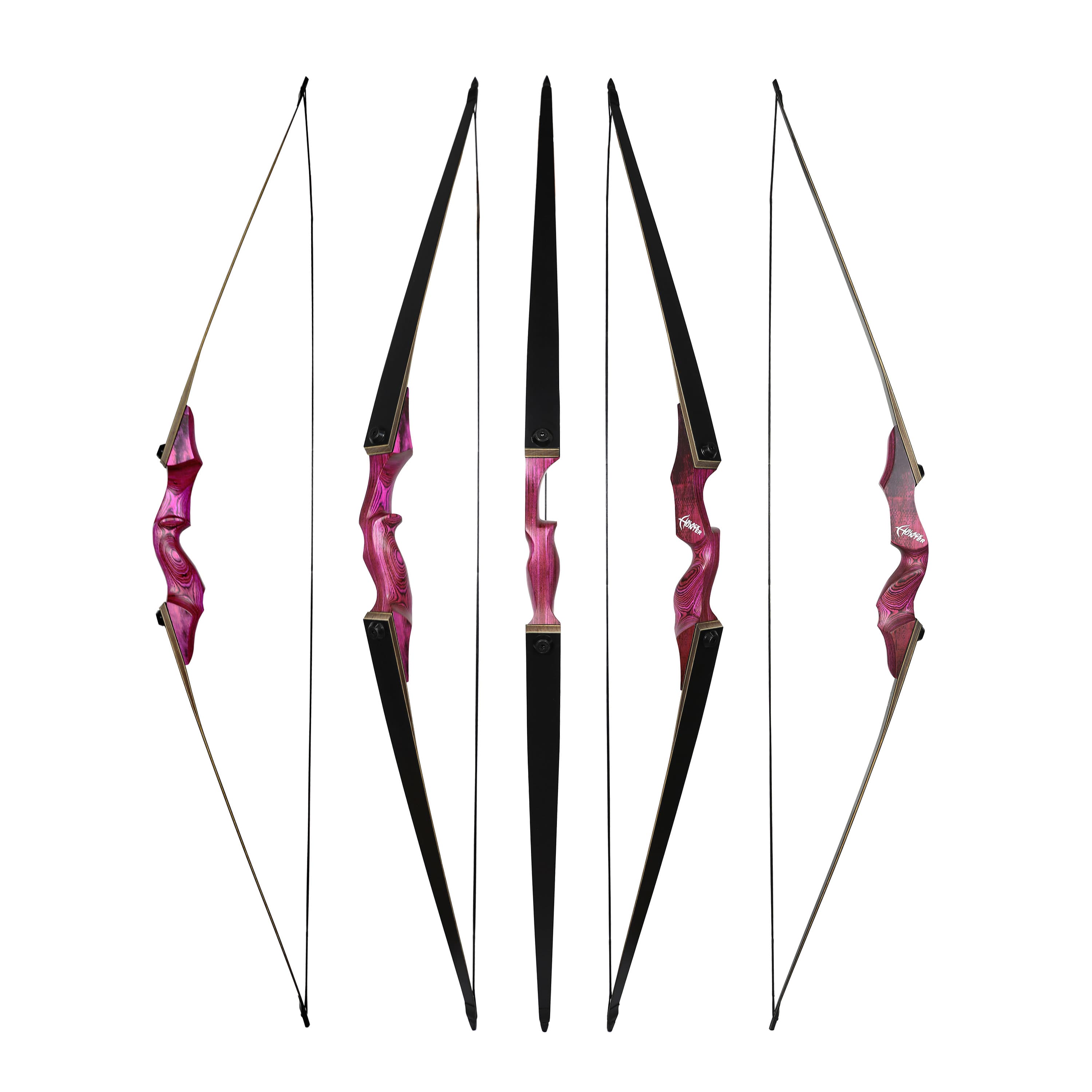 Black Hunter Longbow Recurve Bow and Arrows Set Hunting LH RH