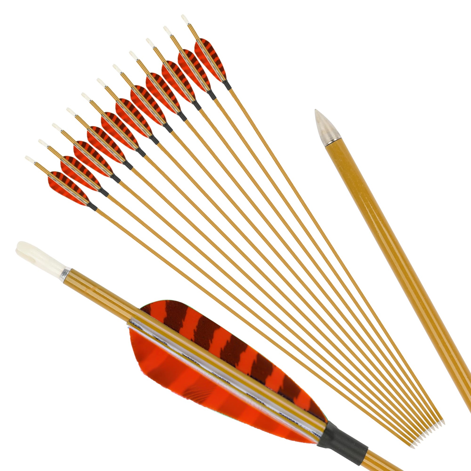 Mixed Carbon Arrows 32" 900 Spine Turkey Feather Target & Practice