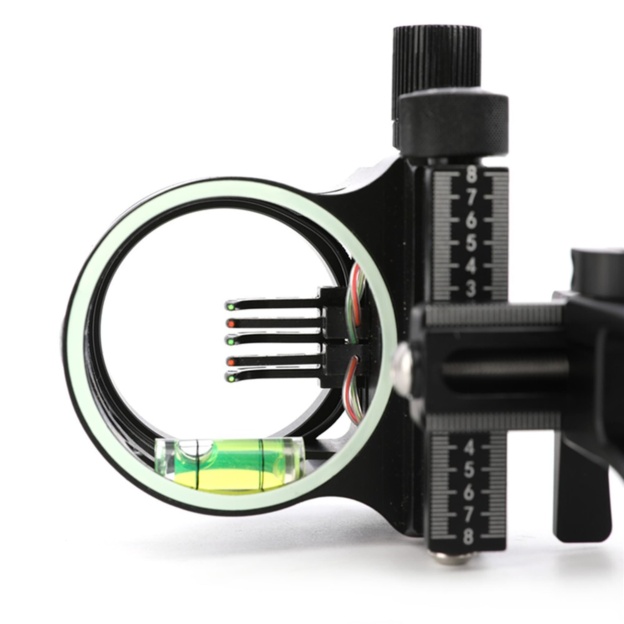 5 Pin Compound Bow Sight 4X 6X 8X Lens 0.019" Adjustable Archery Hunting RH LH