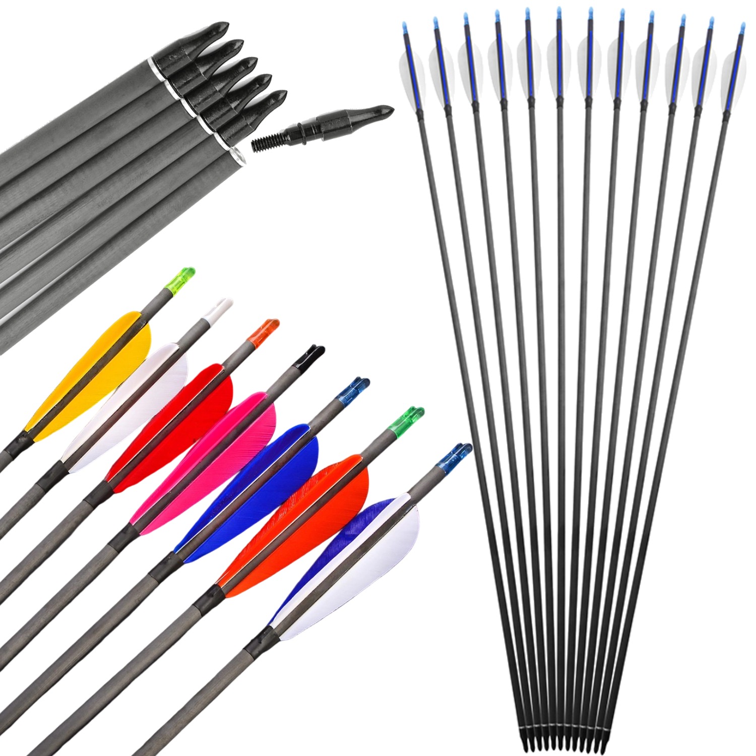 Pure Carbon Arrows 600 Spine 4" Turkey Feather Target practice