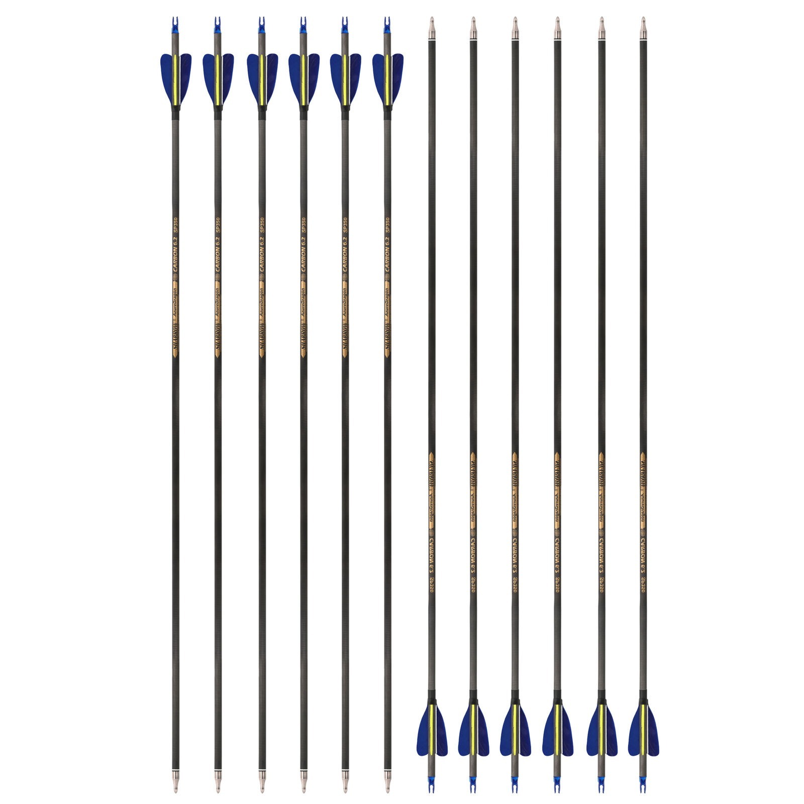 Hunting Fletched Arrows Pure Carbon Feather Spine 300-600 ID6.2mm 