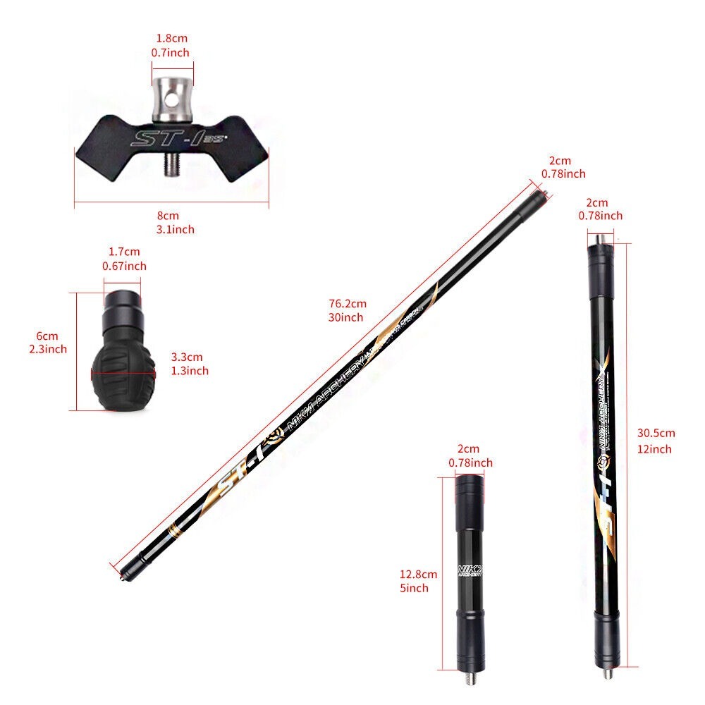 NIKA ST-1 Carbon Stabilizer Set 3K Compound Recurve Bow