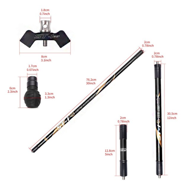 NIKA ST-1 Carbon Stabilizer Set 3K Compound Recurve Bow