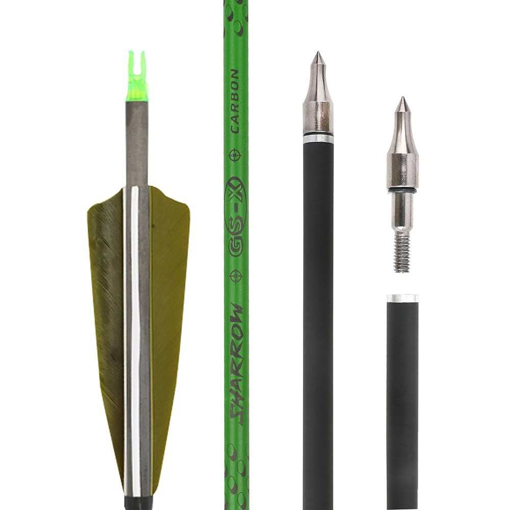 Pure Carbon Arrows 400 Spine with 4" Feathers Custom Cutting Service