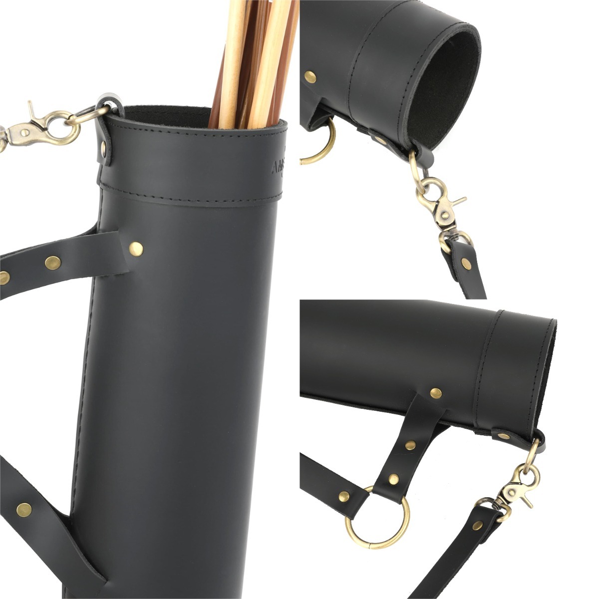 Leather Archery Quiver Shoulder/Waist Carry Handmade Cowhide LH RH