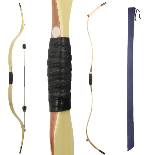 58" One Piece Traditional Bow 20-45lbs Archery RH LH