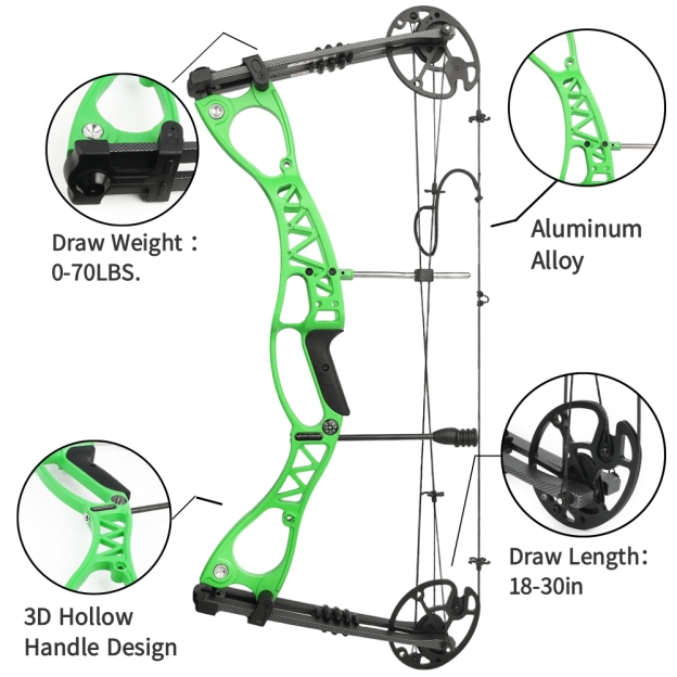 Junxing M126 Compound Bow Kit 0-70lbs Hunting Adult Target LH RH