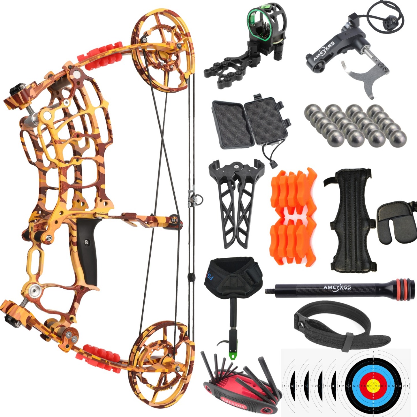 Dual-Use Compound Bow 19" Shoots Arrows Steel Balls 30-70lbs RH LH