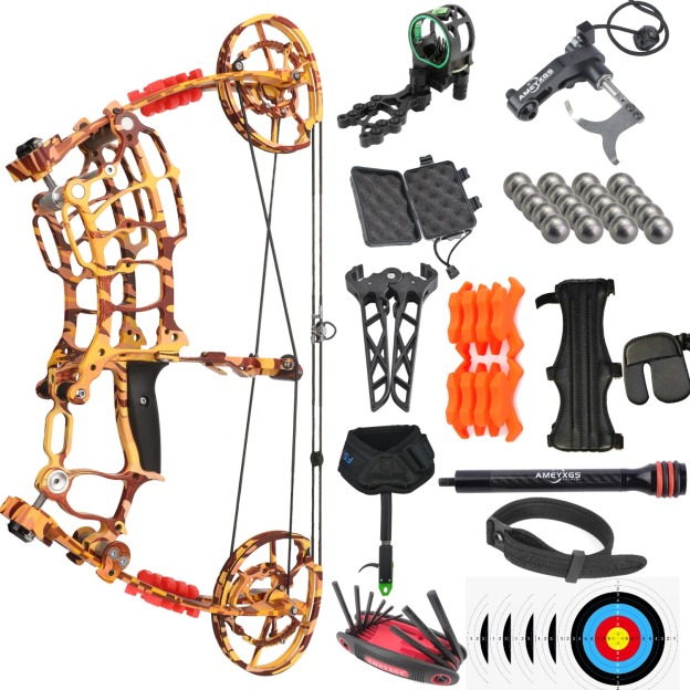 Dual-Use Compound Bow 19" Shoots Arrows Steel Balls 30-70lbs RH LH