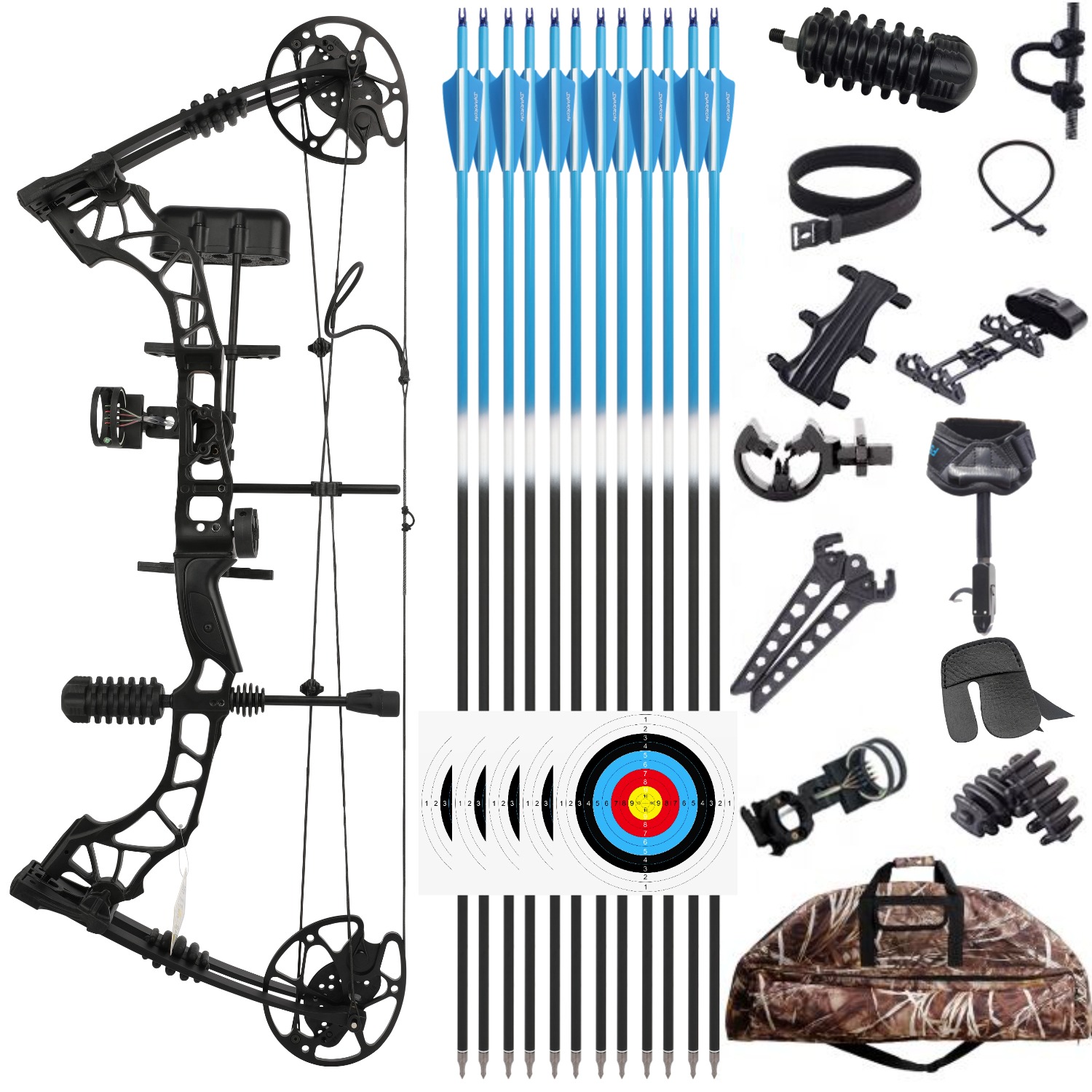 Hunting Compound Bow Arrows Set 30-70lbs Archery Shooting