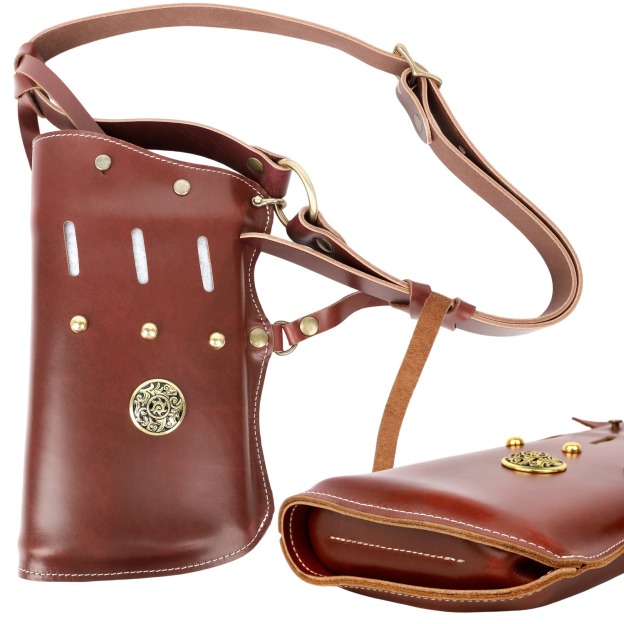 Traditional Horseback Archery Quiver Oil-Waxed Leather Arrow Holder