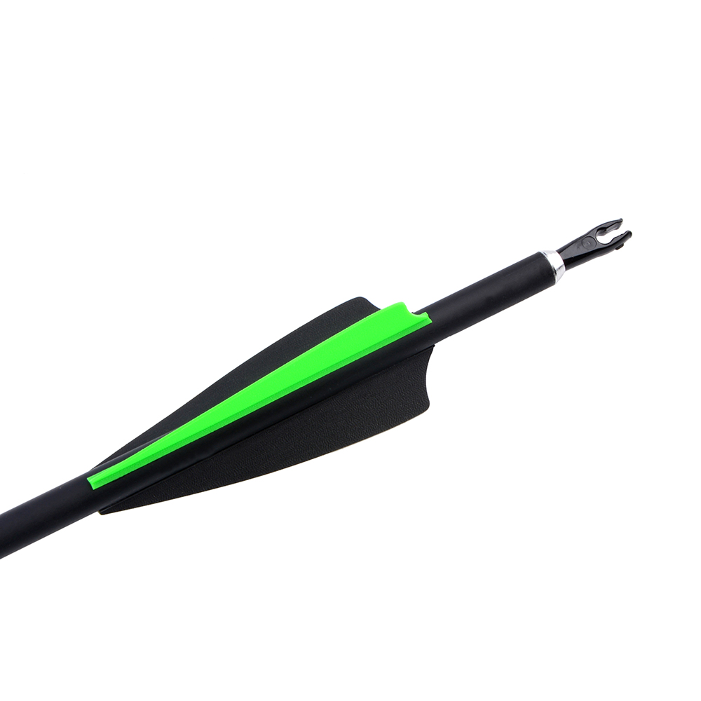 12pcs Mixed Carbon Arrows 400 500 Spine with Rubber Feathers and 6 Yellow Jade Arrowheads