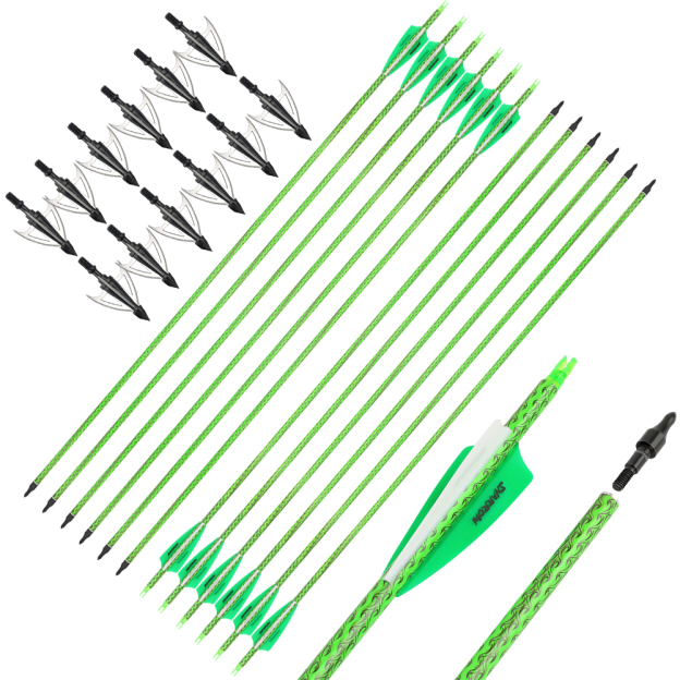 Precision Carbon Arrows 12pcs 30 in 500 Spine Archery Set