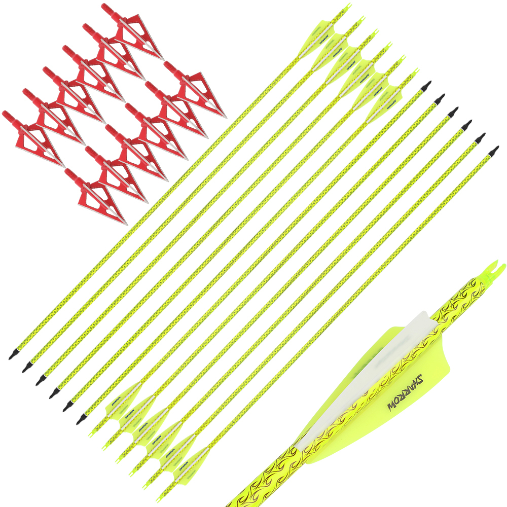 Precision Carbon Arrows 12pcs 30 in 500 Spine Archery Set