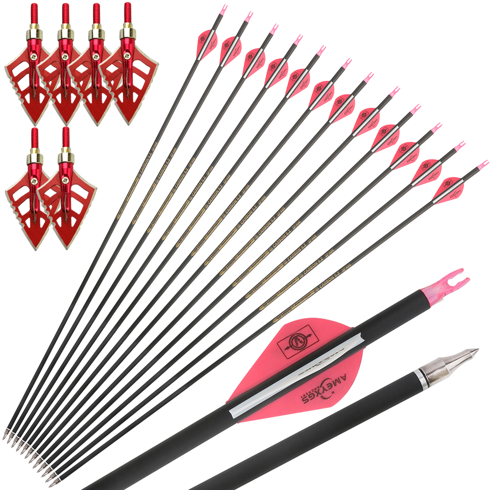 Precision Carbon Arrows 12pcs 30 in 500 Spine Set